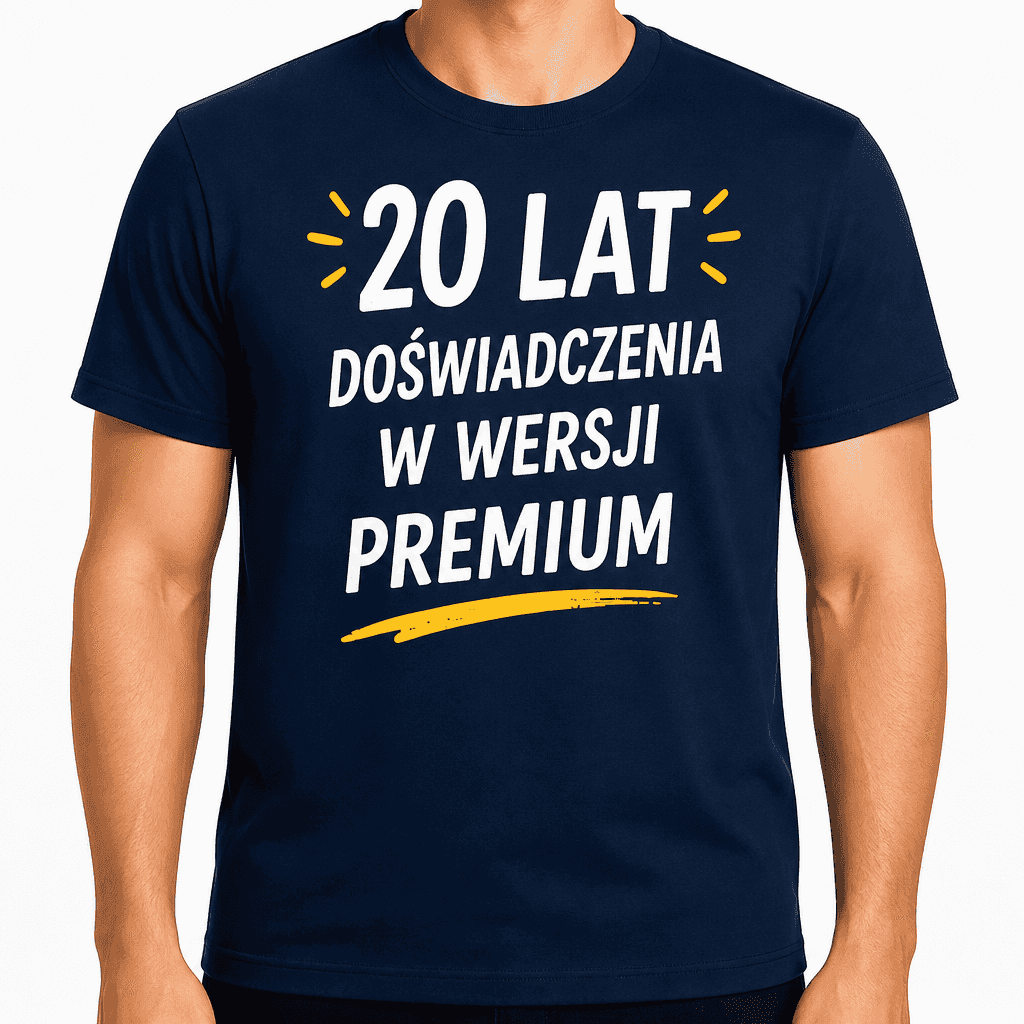 Koszulka na 20. urodziny – 20 lat doświadczenia w wersji premium