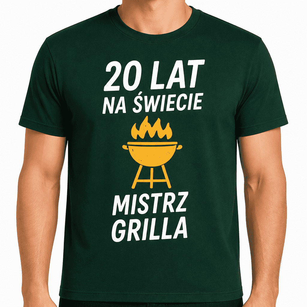 Koszulka na 20. urodziny – 20 lat na świecie mistrz grilla