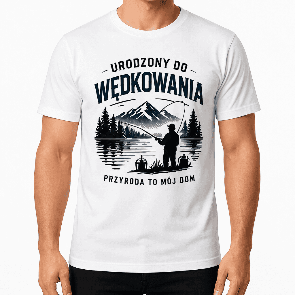 Koszulka wędkarska – Urodzony do wędkowania