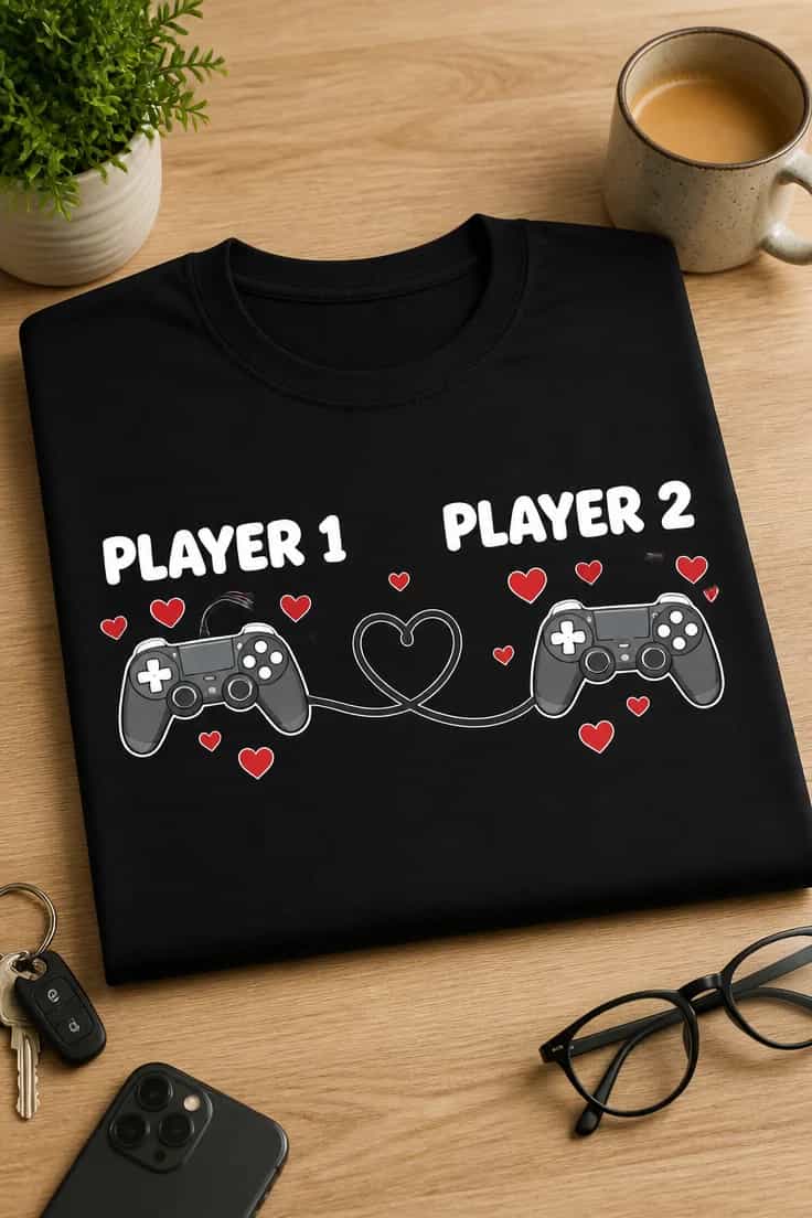Koszulka dla par – Player 1 Player 2