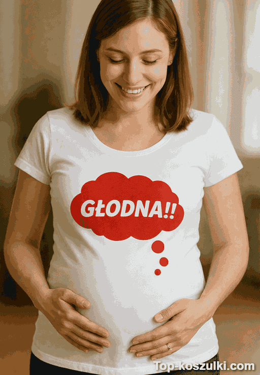 Śmieszna koszulka ciążowa głodna