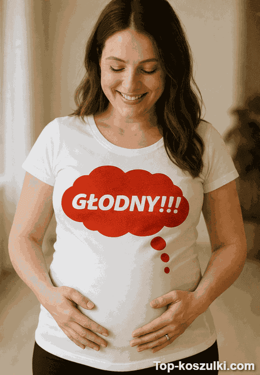 Śmieszna koszulka ciążowa głodny