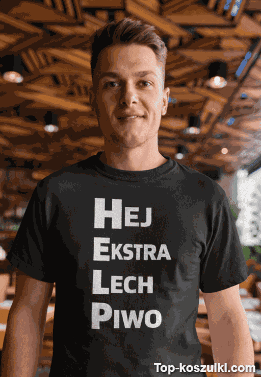 Śmieszna koszulka Help Lech piwo