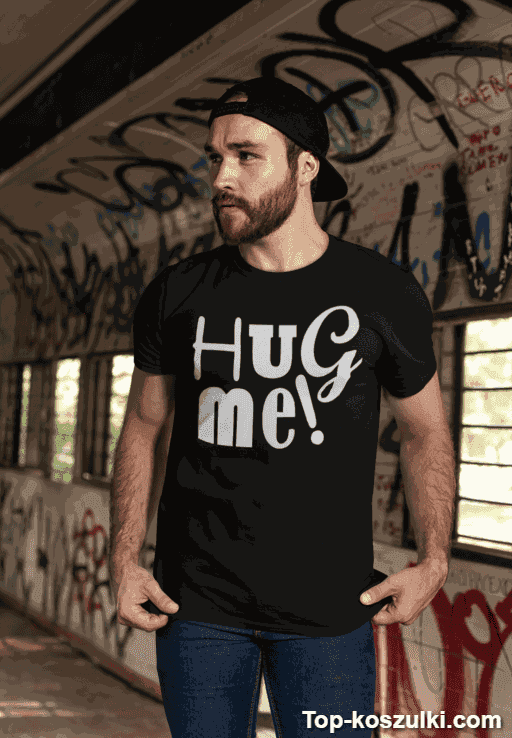 Śmieszna koszulka Hug me