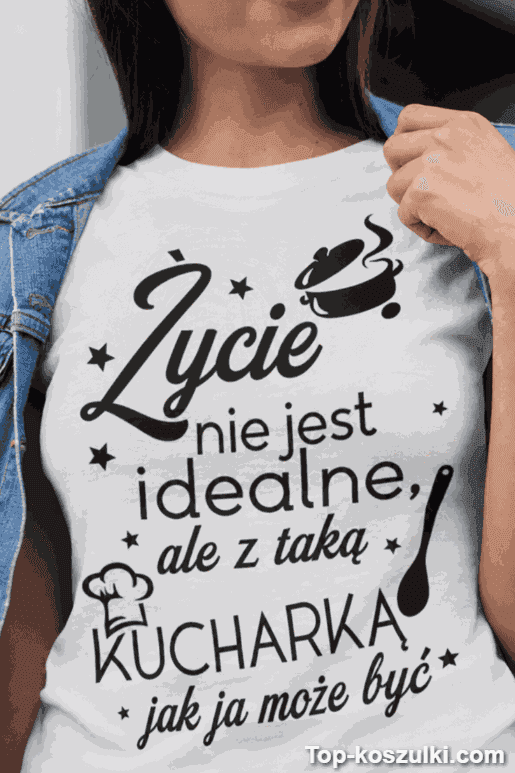 Śmieszna koszulka idealna kucharka