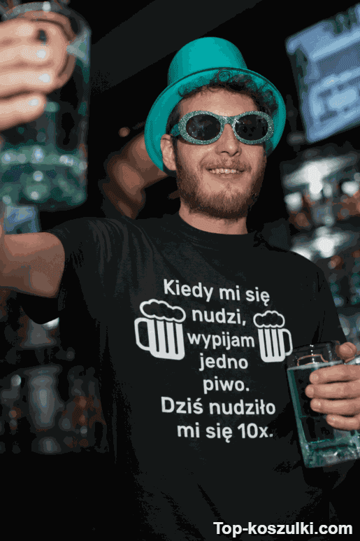 Śmieszna koszulka nuda piwo 10x