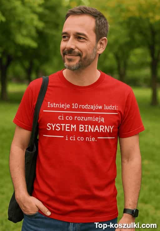 Śmieszna koszulka system binarny