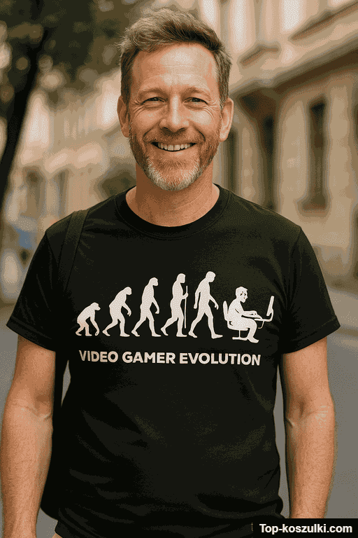 Śmieszna koszulka video gamer evolution