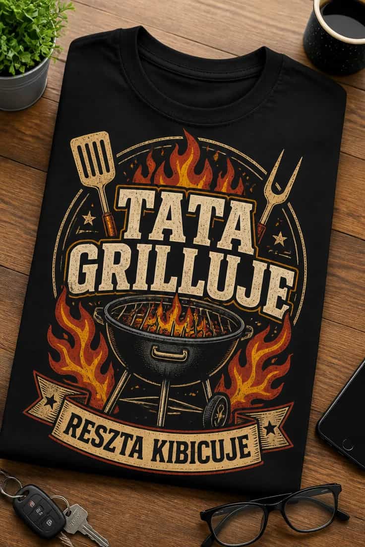 Koszulka tata grilluje reszta kibicuje