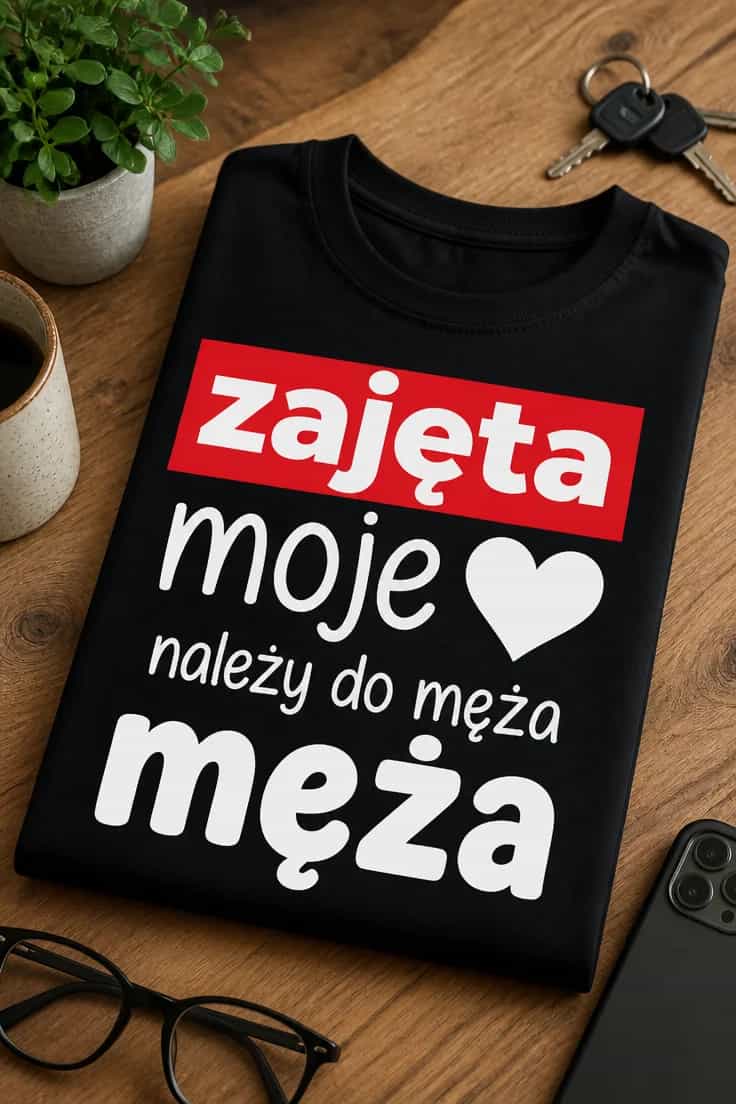 Koszulka dla żony – zajęta moje ♥ należy do męża