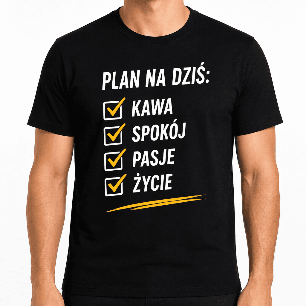 Koszulka na 60. urodziny – Plan na dziś: kawa spokój pasje życie