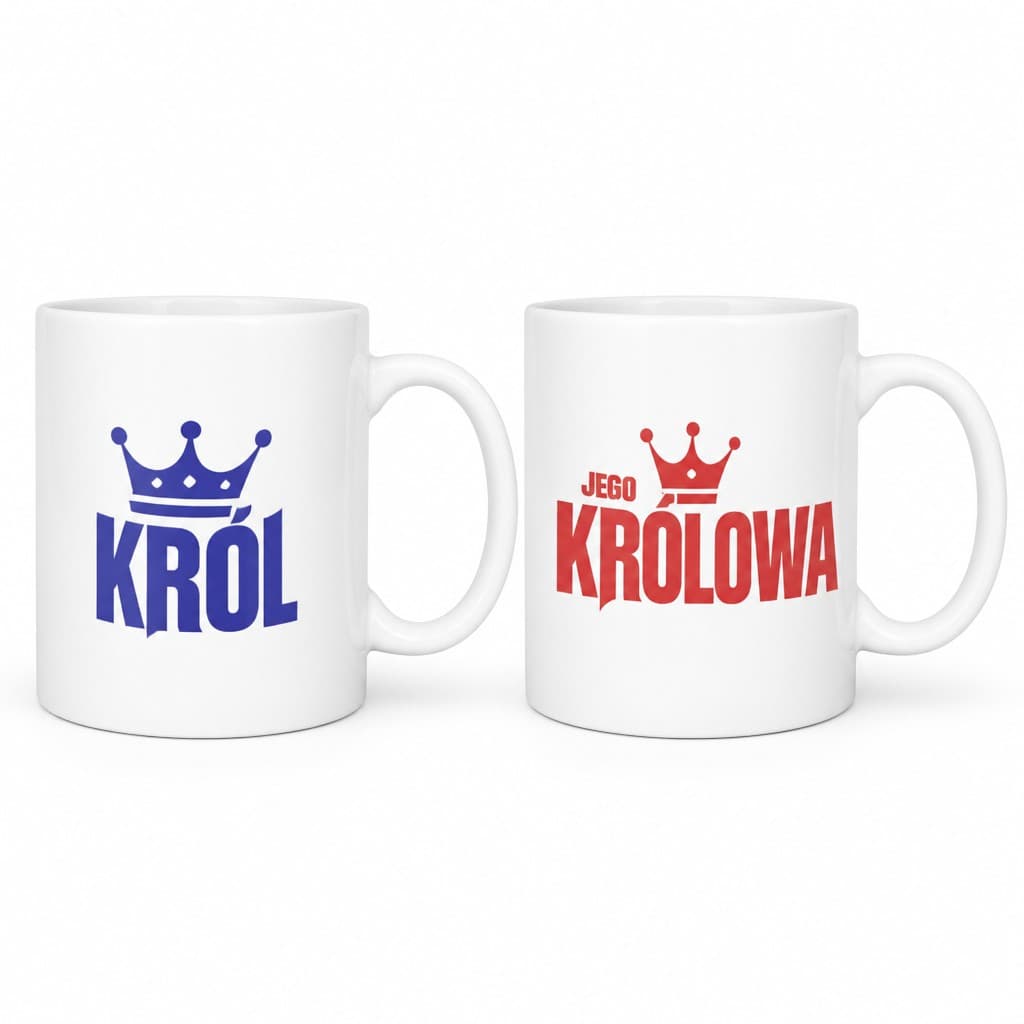 Kubki dla par król i królowa