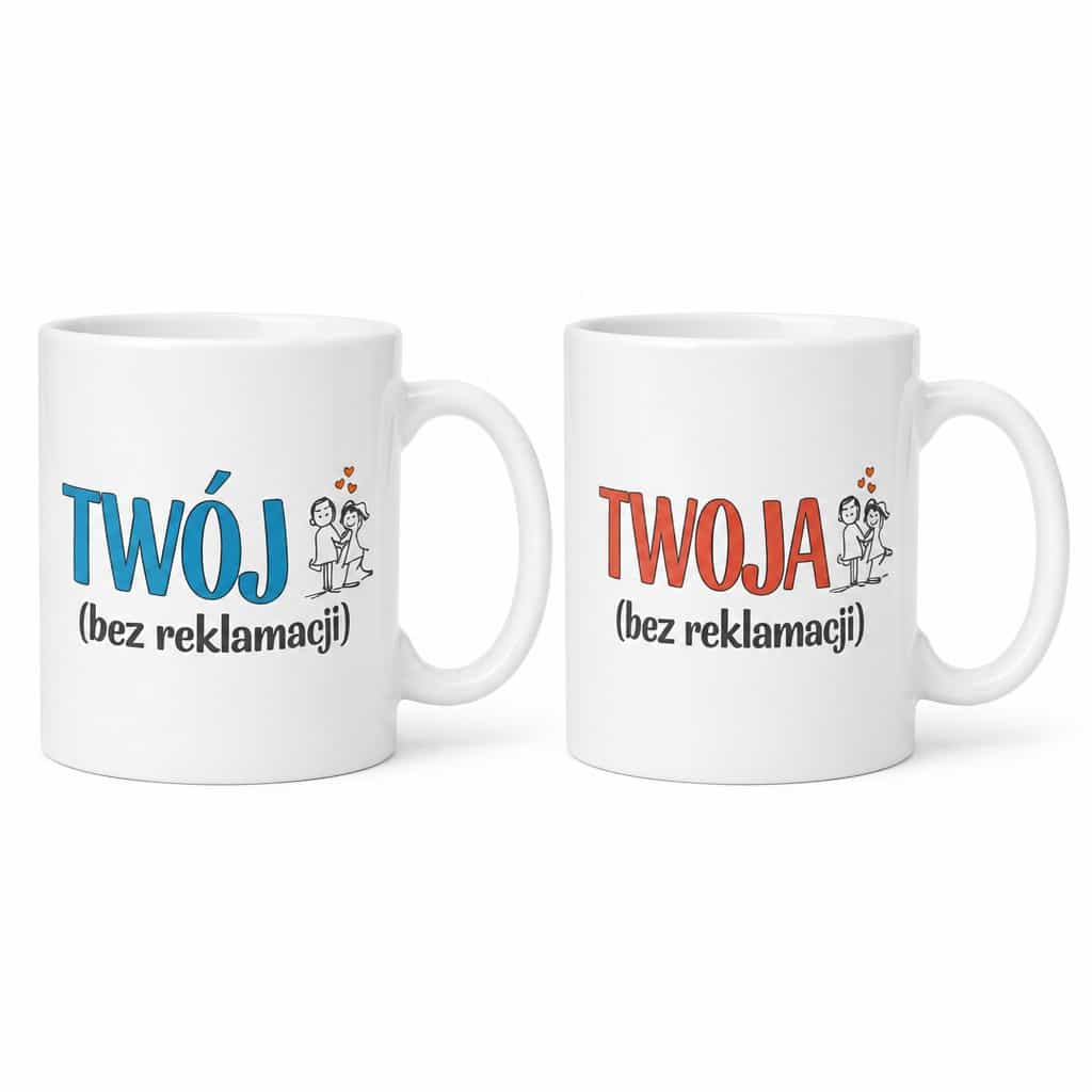 Kubki dla par twój twoja bez reklamacji
