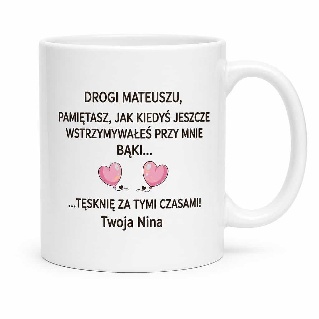 Śmieszny kubek bąki z dowolnym imieniem