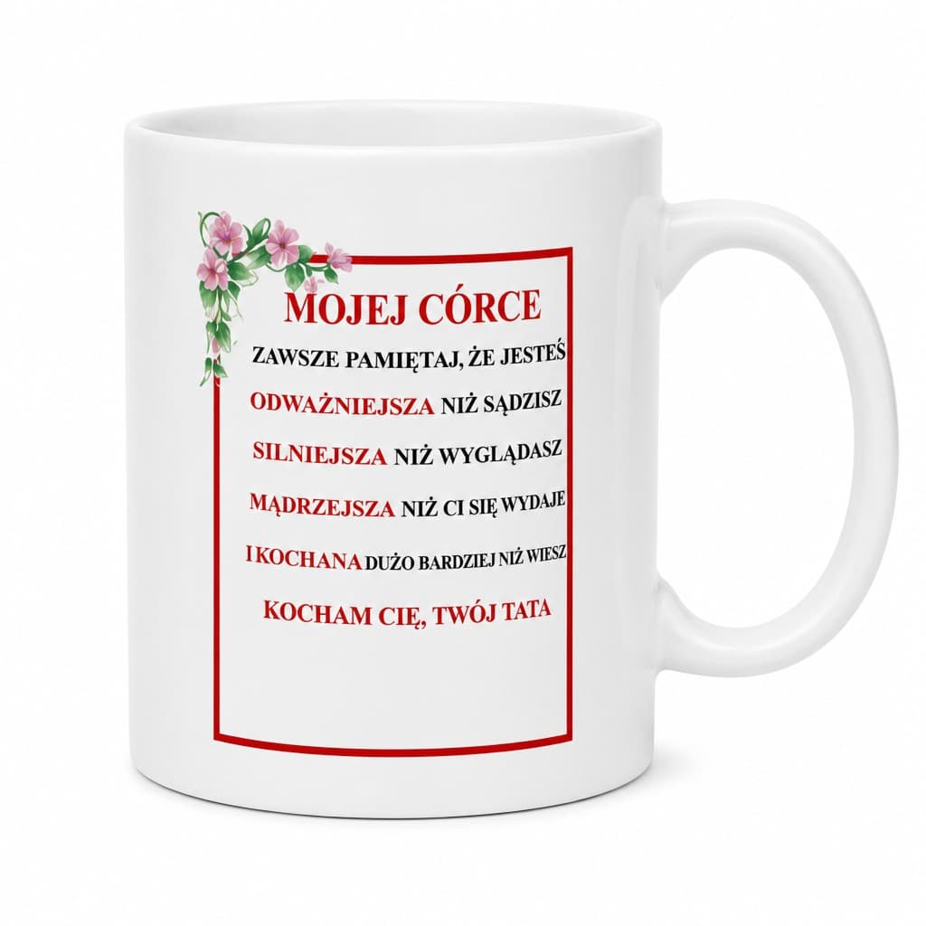 Śmieszny kubek dla córki od taty