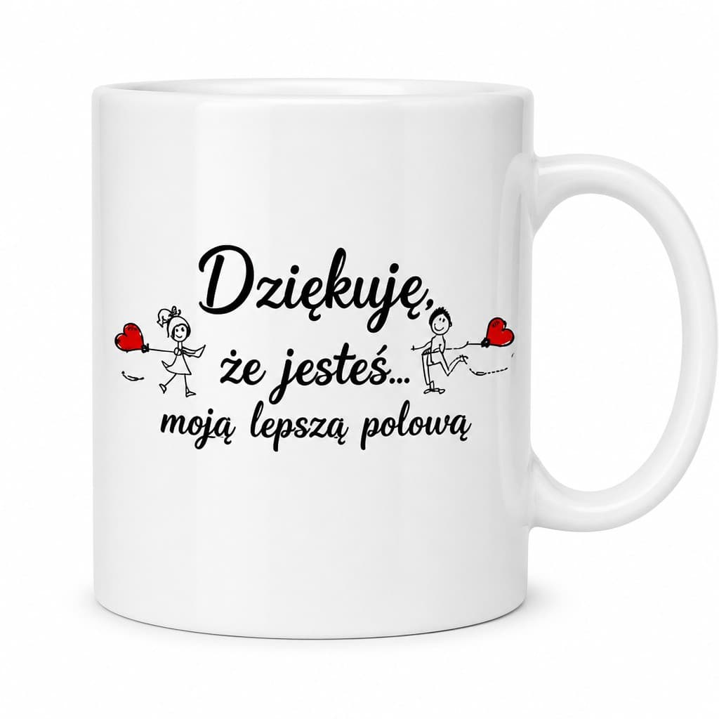 Śmieszny kubek dziękuję że jesteś lepszą połową