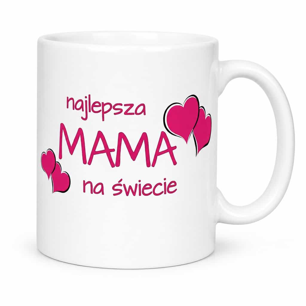 Śmieszny kubek najlepsza mama z własnym napisem