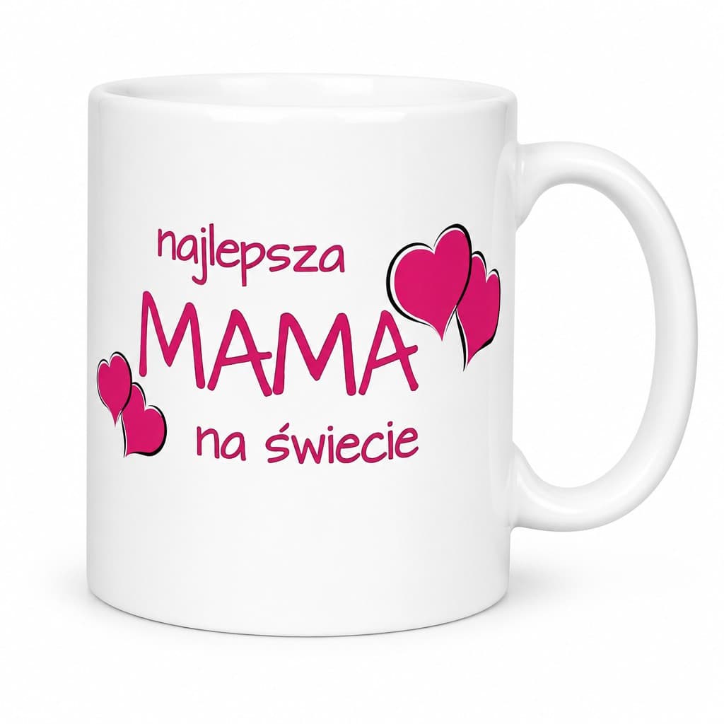 Śmieszny kubek najlepsza mama z własnym napisem