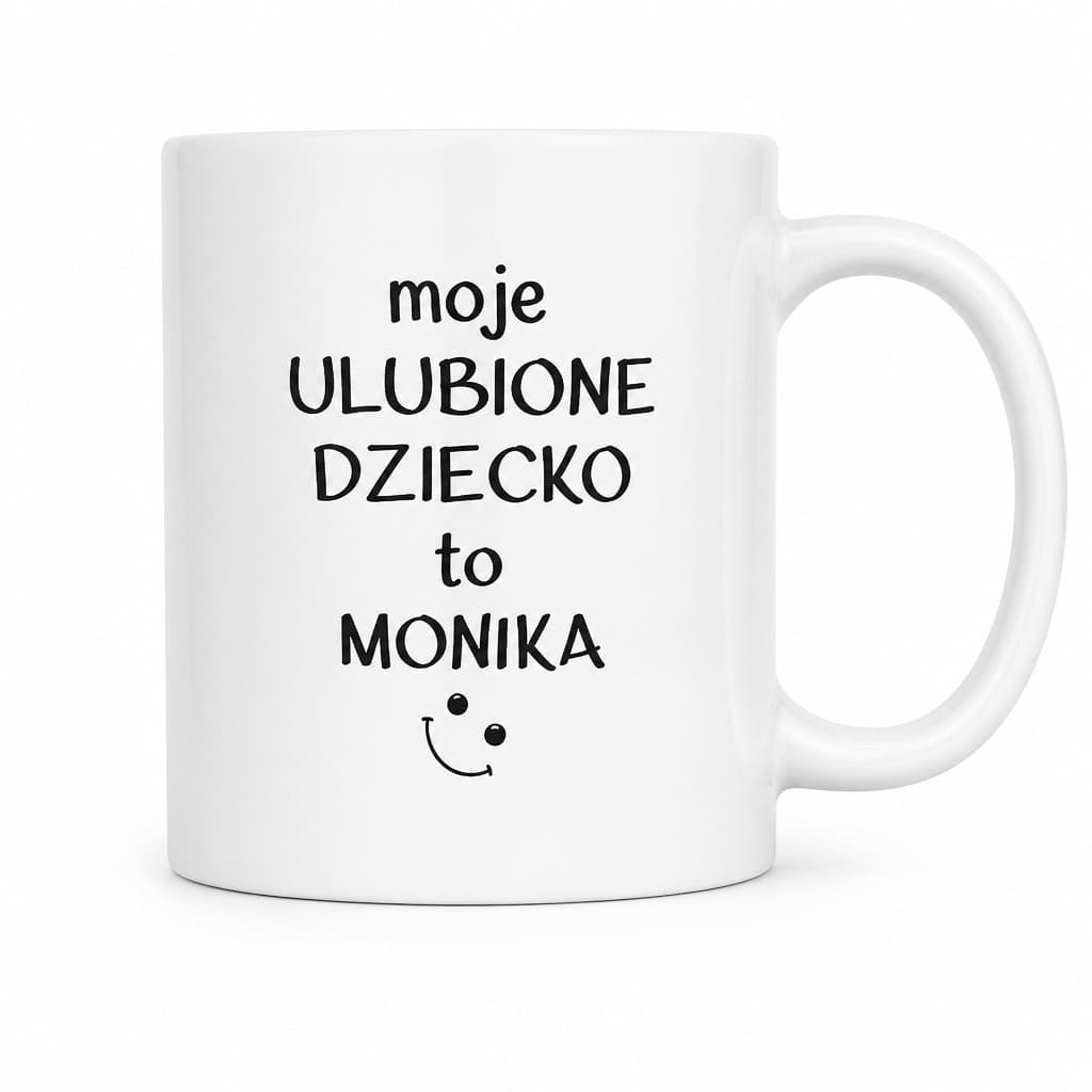 Śmieszny kubek ulubione dziecko z dowolnym imieniem