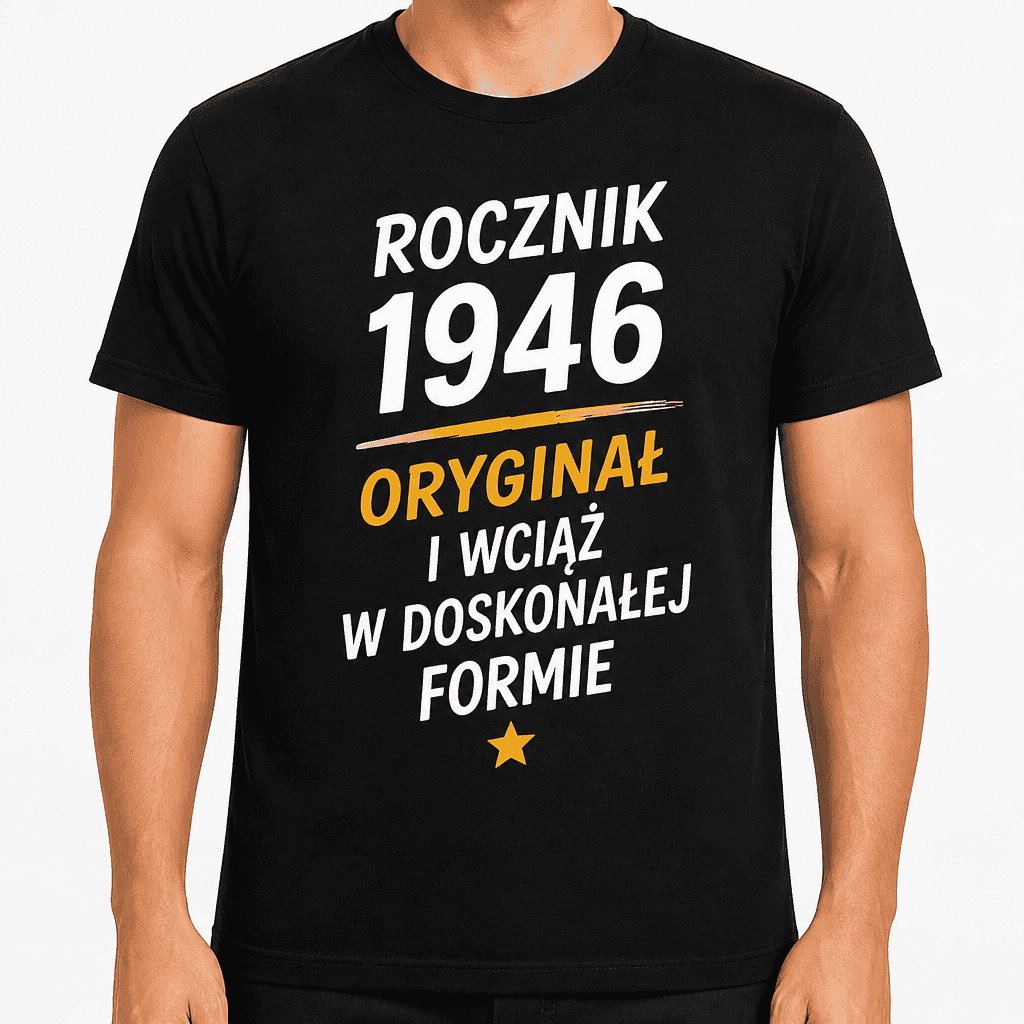 Koszulka na 80. urodziny – Rocznik 1946 oryginał i wciąż w doskonałej formie