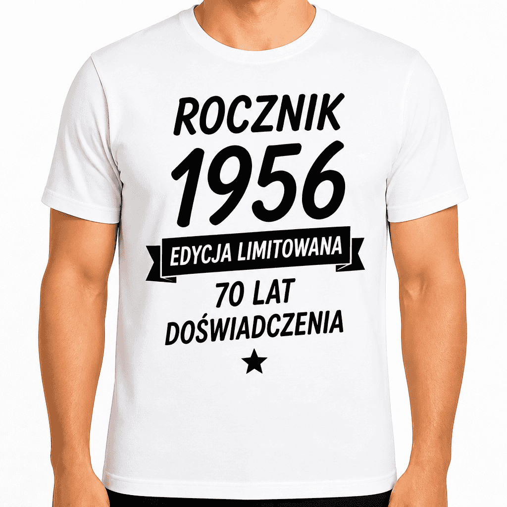 Koszulka na 70. urodziny – Rocznik 1956 edycja limitowana 70 lat doświadczenia