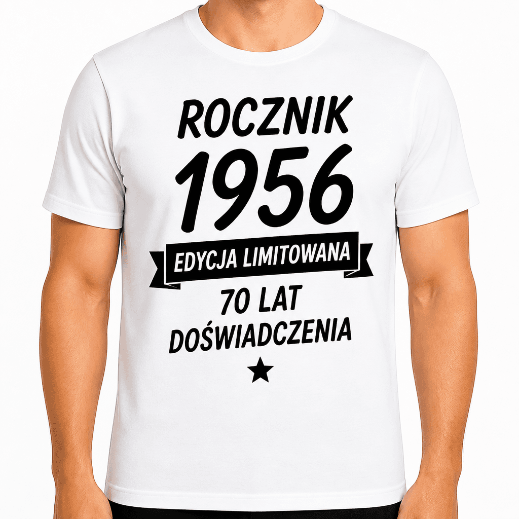 Koszulka na 70. urodziny – Rocznik 1956 edycja limitowana 70 lat doświadczenia