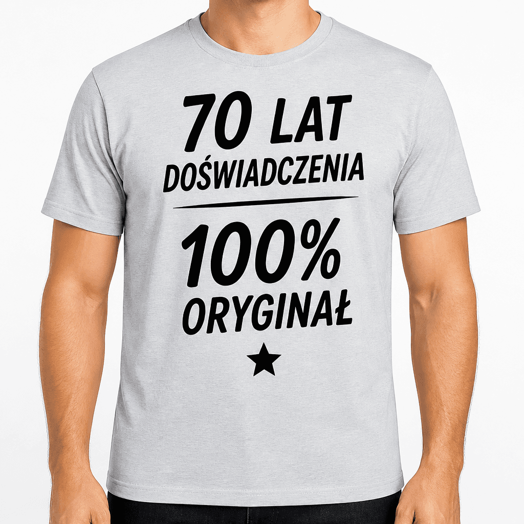 Koszulka na 70. urodziny – 70 lat doświadczenia 100% oryginał