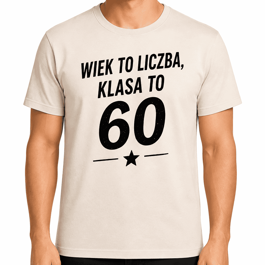 Koszulka na 60. urodziny – Wiek to liczba, klasa to 60