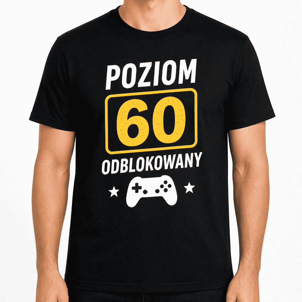 Koszulka na 60. urodziny – Poziom 60 odblokowany