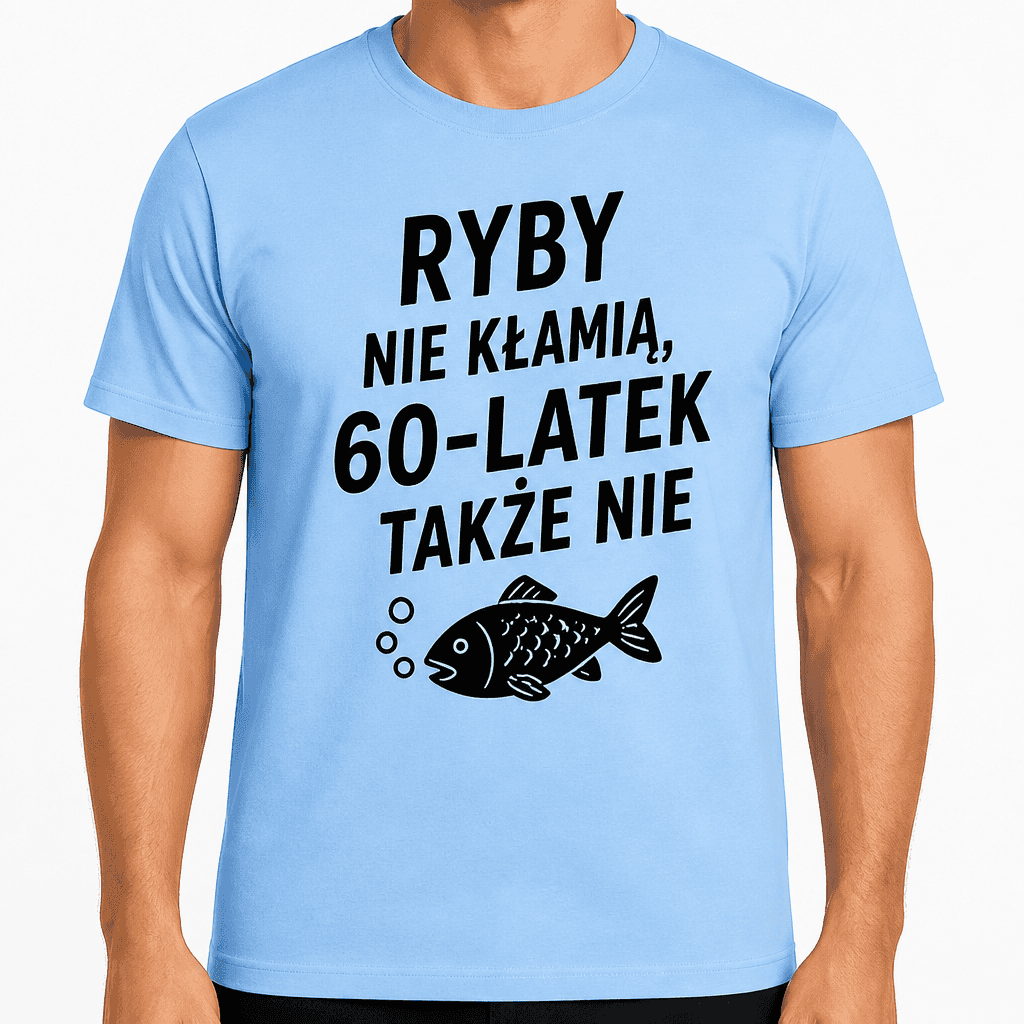 Koszulka na 60. urodziny – Ryby nie kłamią, 60-latek także nie