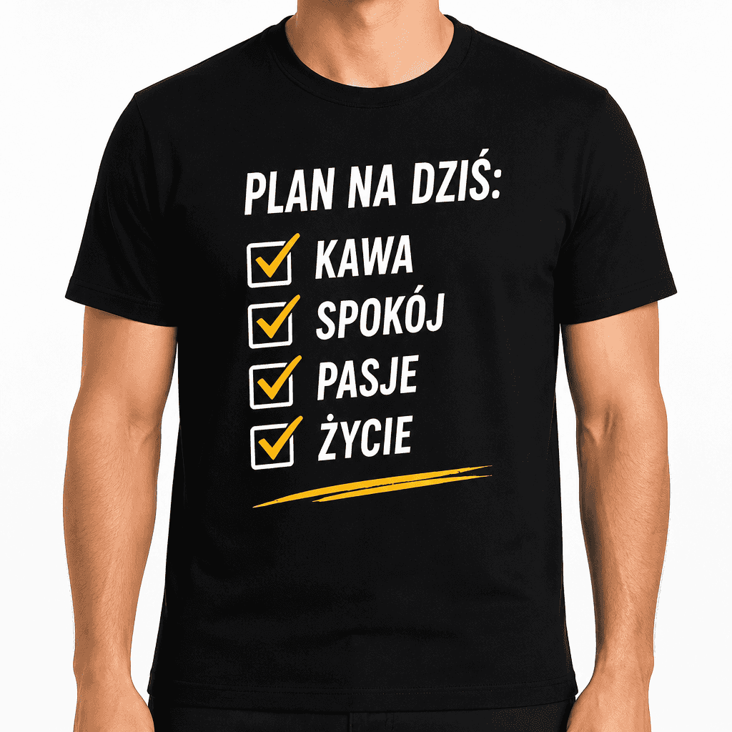 Koszulka na 60. urodziny – Plan na dziś: kawa spokój pasje życie