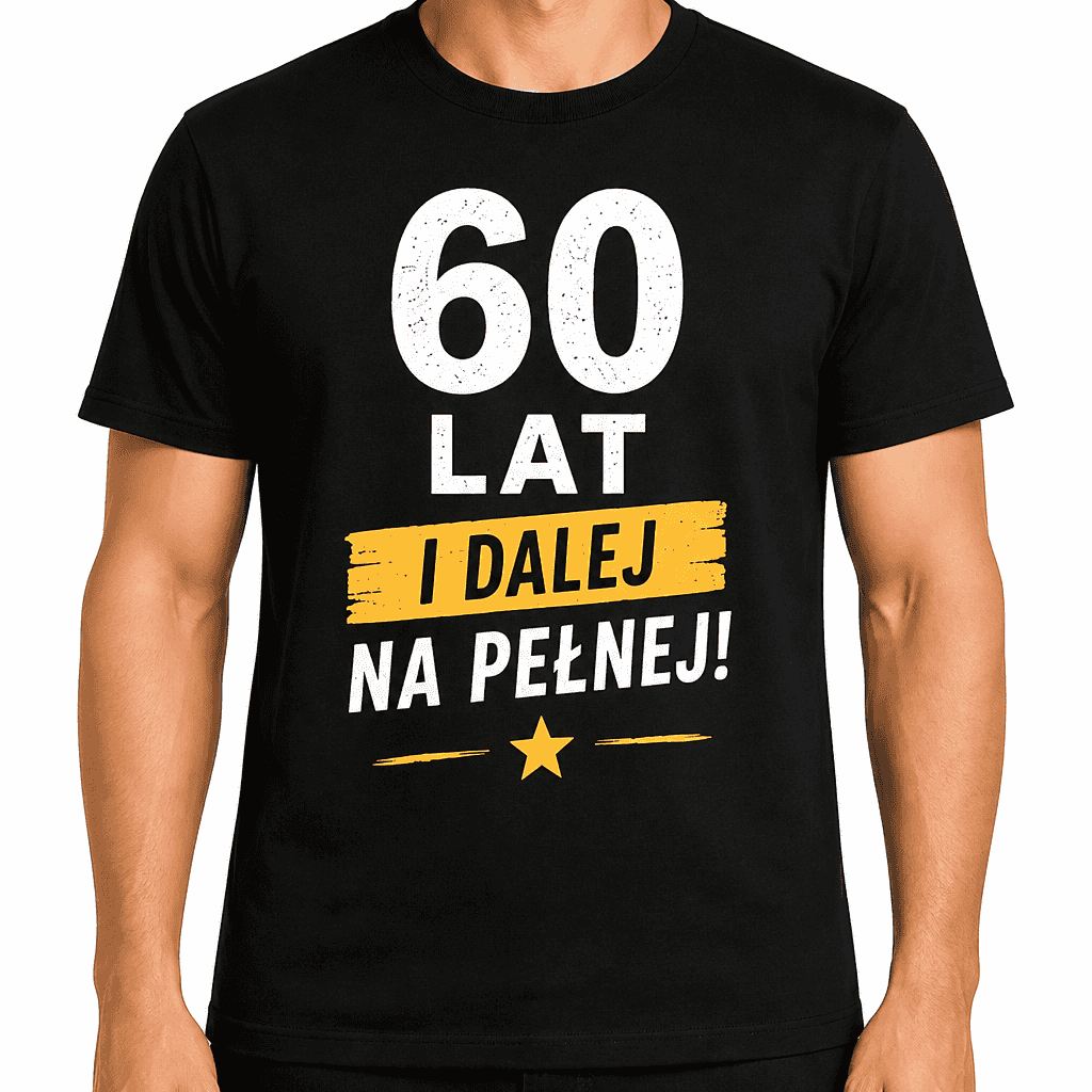 Koszulka na 60. urodziny – 60 lat i dalej na pełnej!