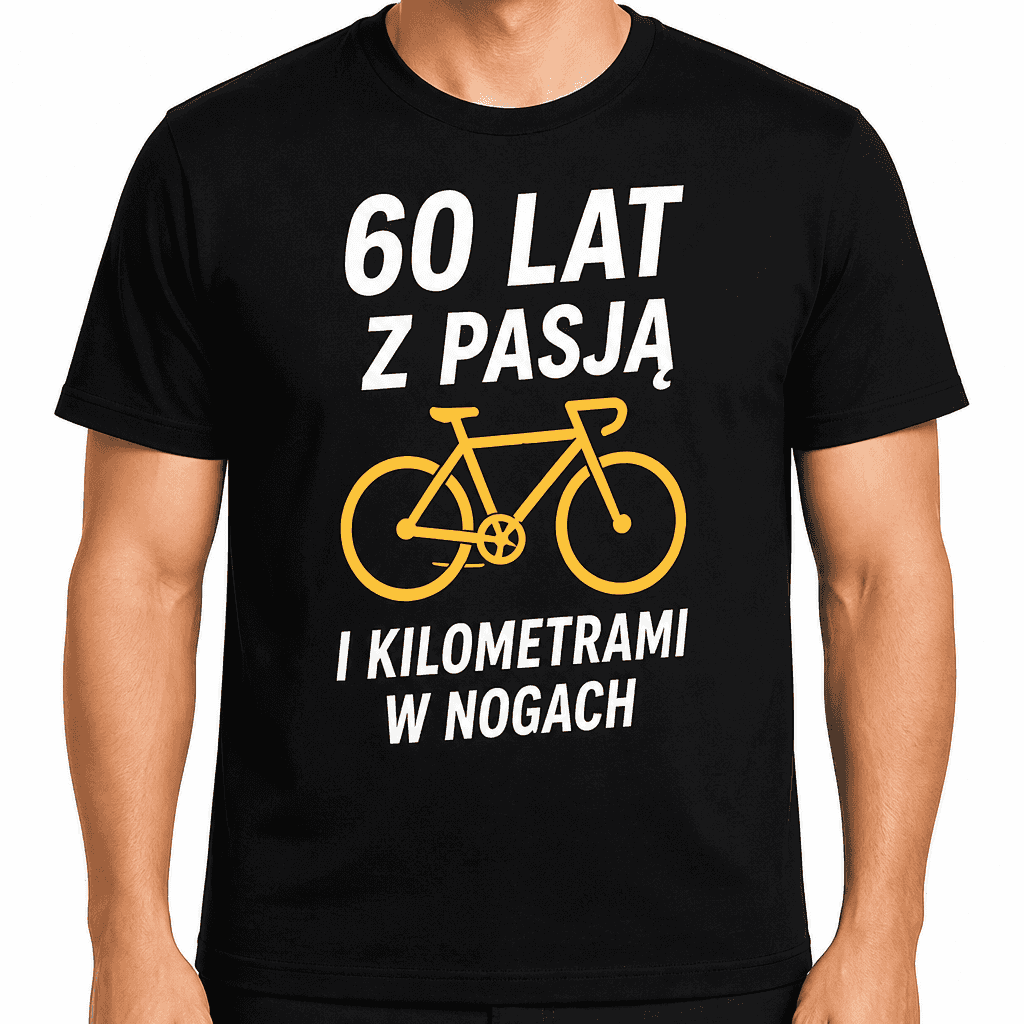 Koszulka na 60. urodziny – 60 lat z pasją i kilometrami w nogach