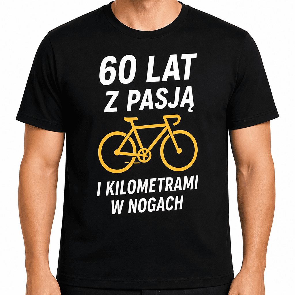 Koszulka na 60. urodziny – 60 lat z pasją i kilometrami w nogach