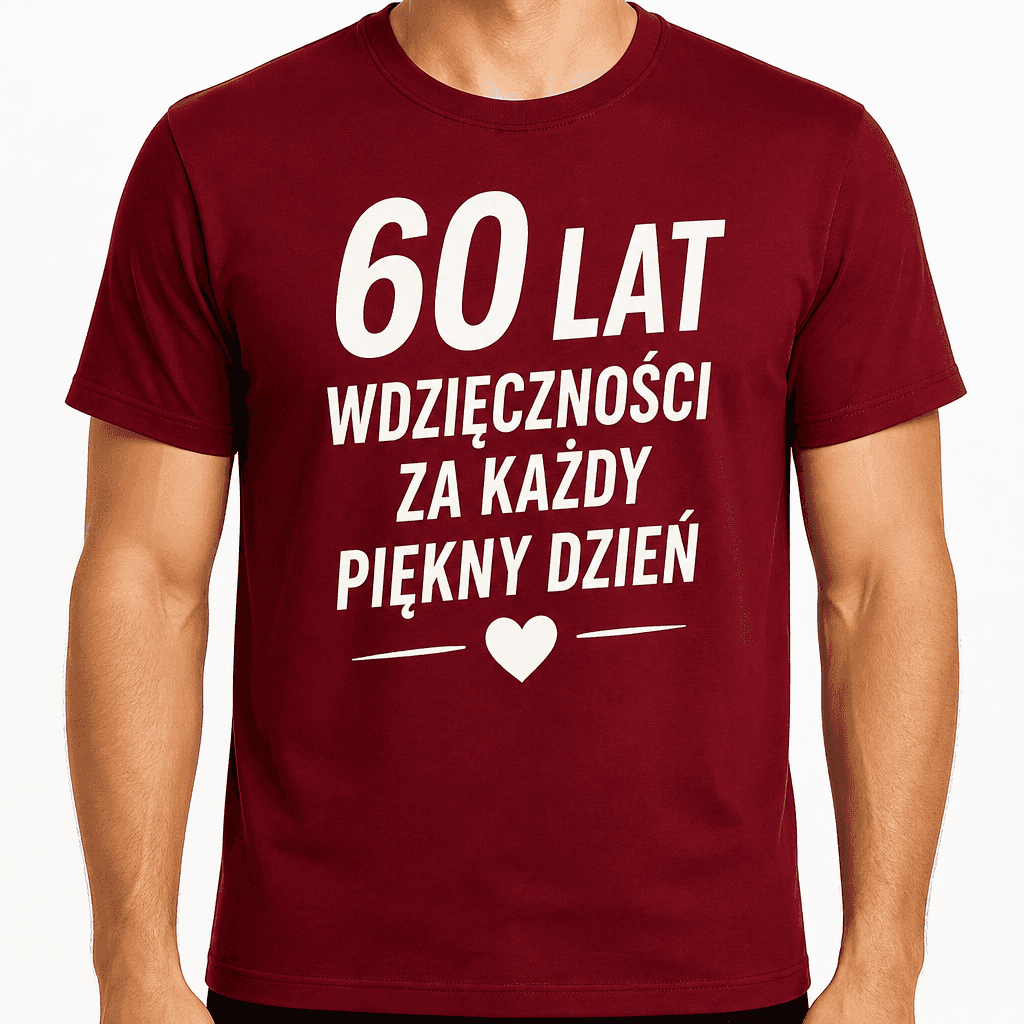 Koszulka na 60. urodziny – 60 lat wdzięczności za każdy piękny dzień