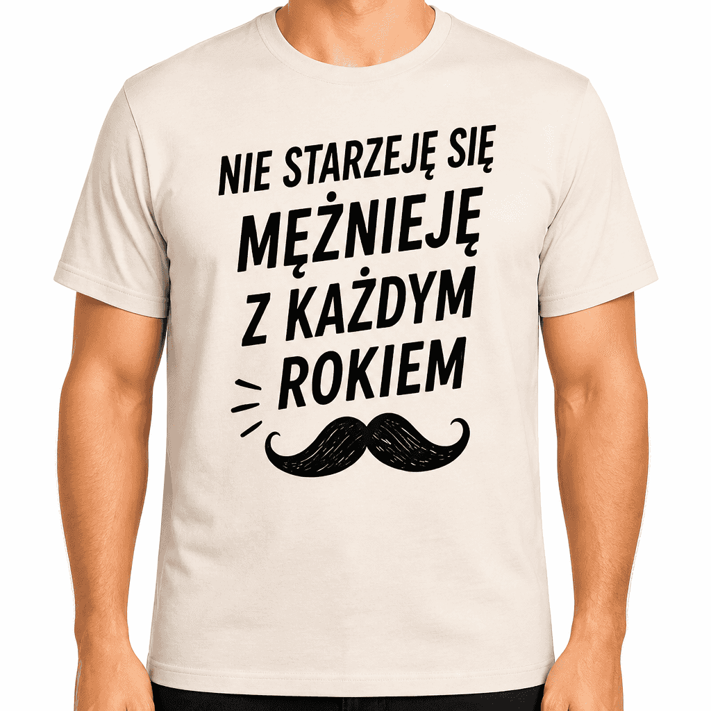 Koszulka na 40. urodziny – Nie starzeję się mężnieję z każdym rokiem