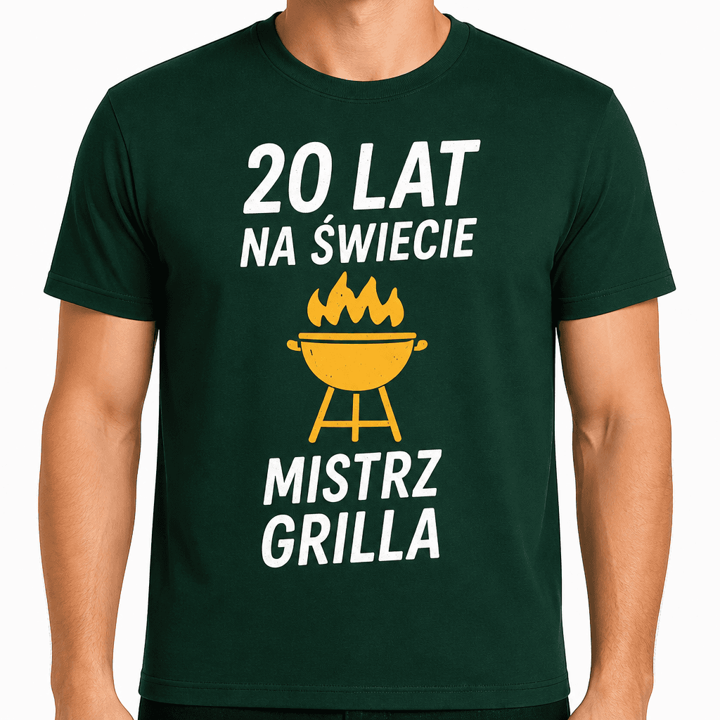 Koszulka na 20. urodziny – 20 lat na świecie mistrz grilla