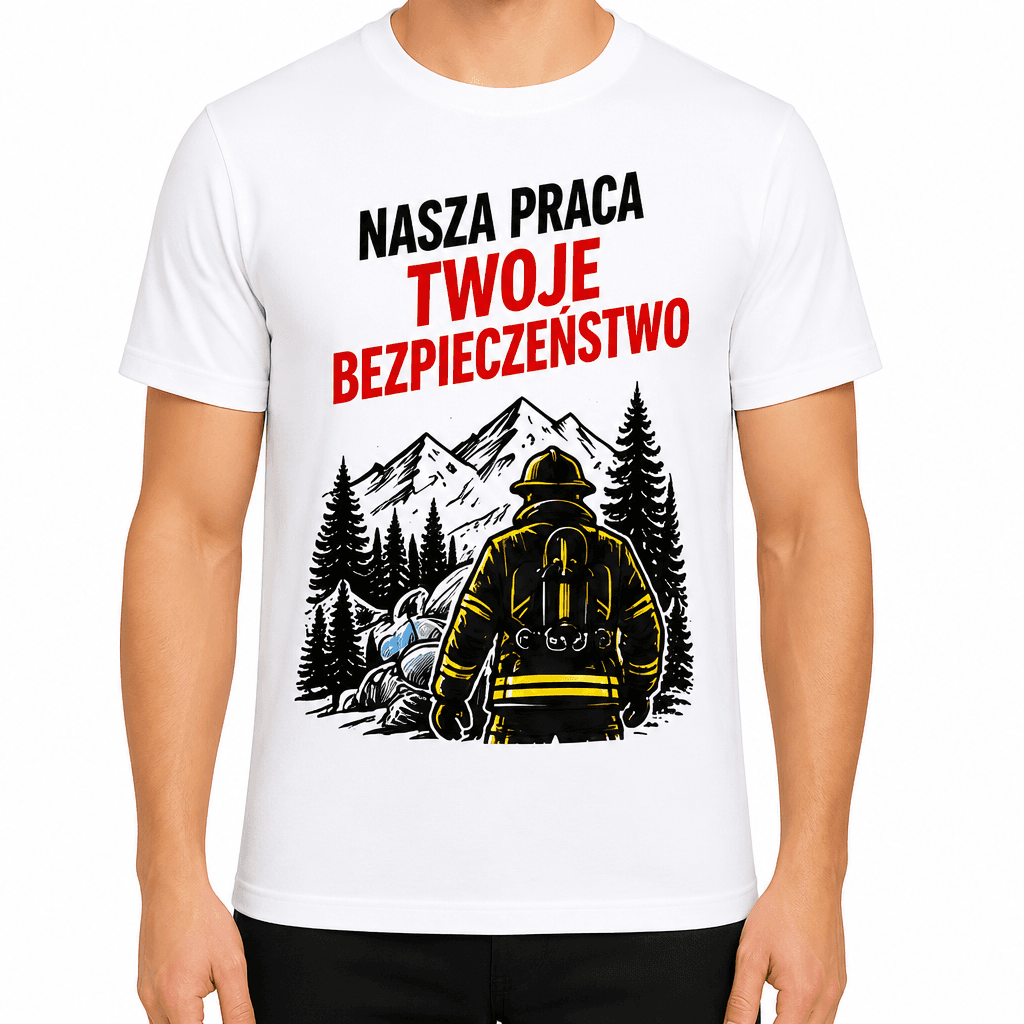 Koszulka dla strażaka – Nasza praca twoje bezpieczeństwo