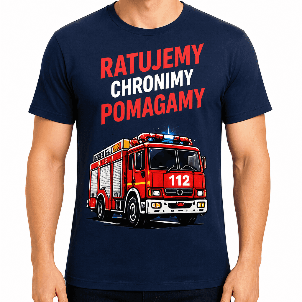 Koszulka dla strażaka – Ratujemy chronimy pomagamy