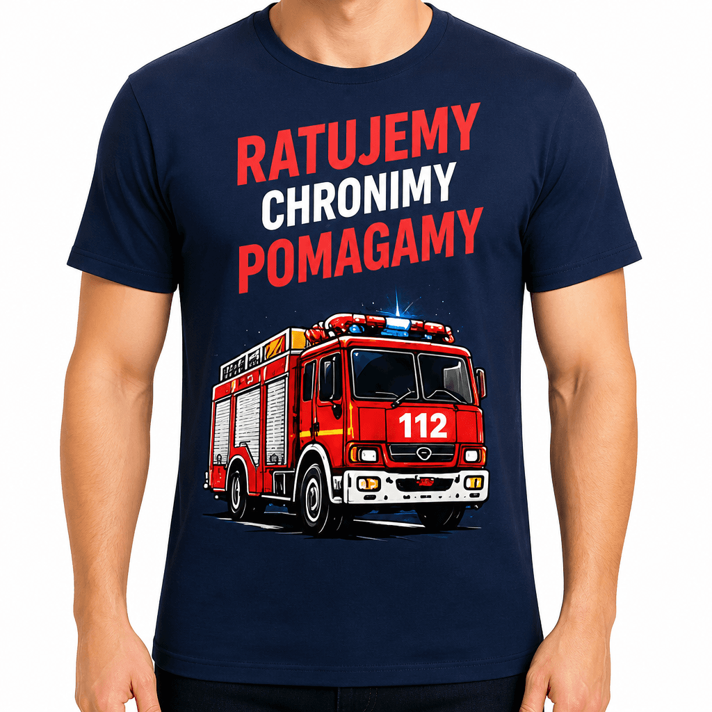 Koszulka dla strażaka – Ratujemy chronimy pomagamy