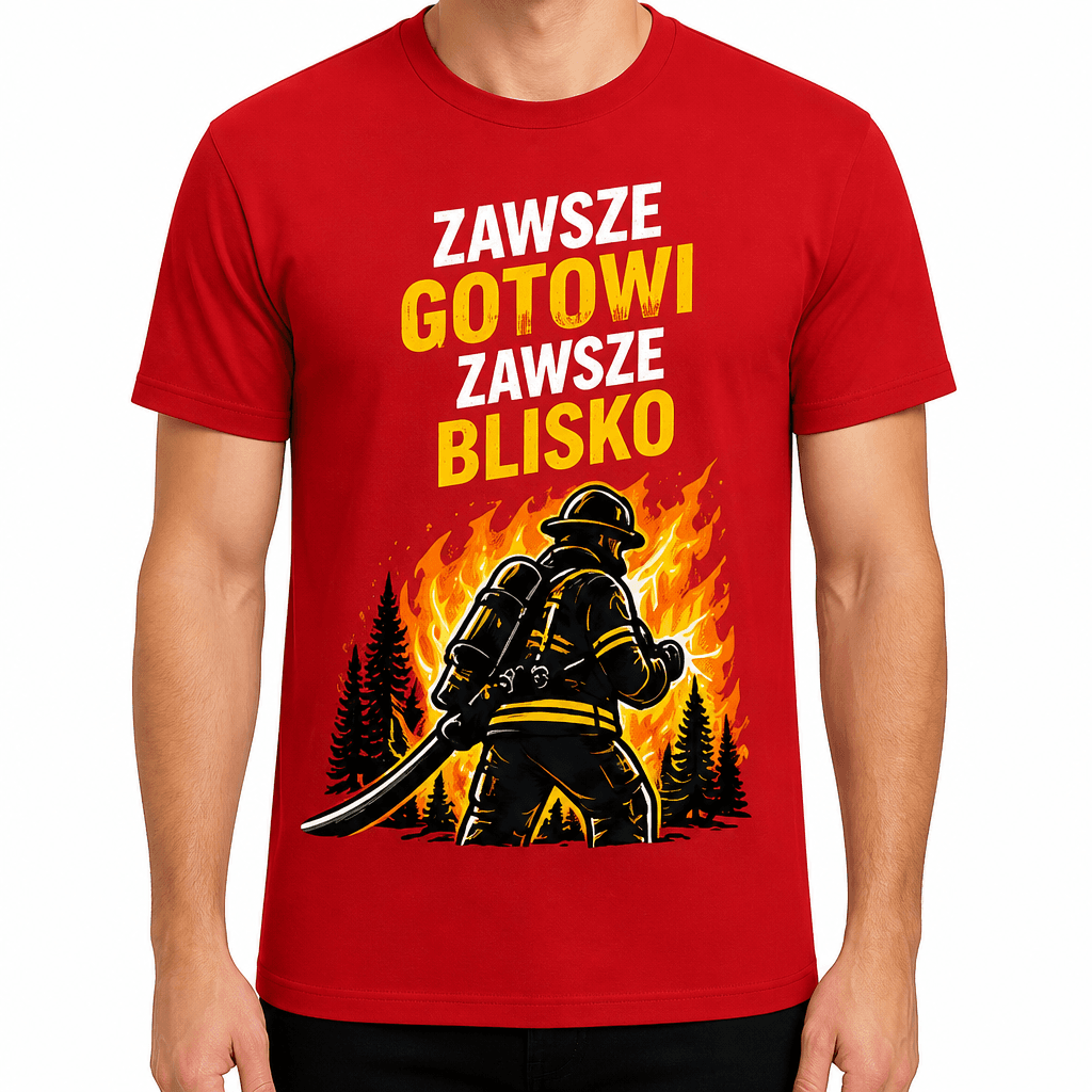 Koszulka dla strażaka – Zawsze gotowi zawsze blisko