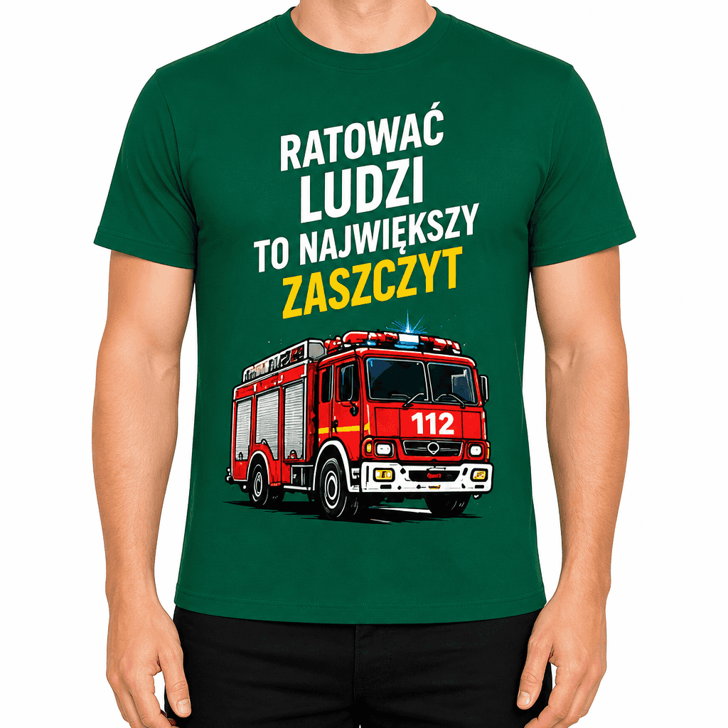 Koszulka dla strażaka – Ratować ludzi to największy zaszczyt