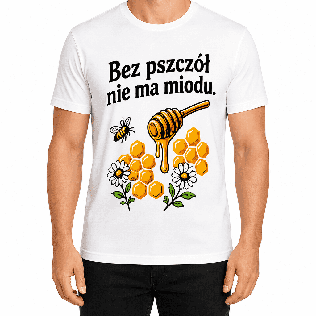 Koszulka pszczelarza – Bez pszczół nie ma miodu.