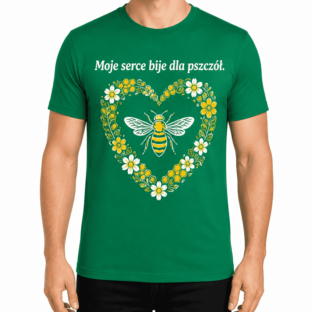 Koszulka pszczelarza – Moje serce bije dla pszczół.