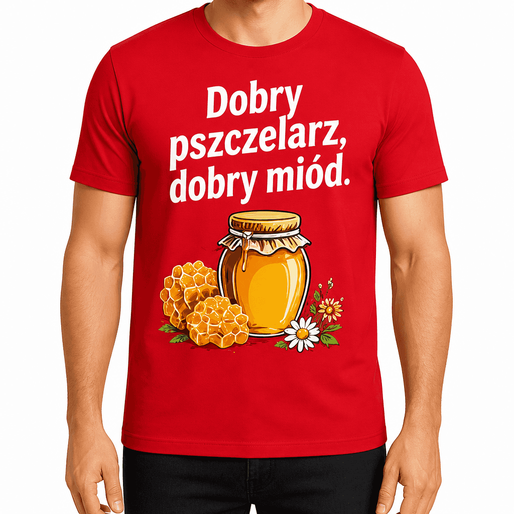 Koszulka pszczelarza – Dobry pszczelarz, dobry miód.