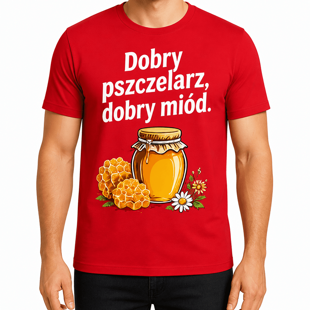 Koszulka pszczelarza – Dobry pszczelarz, dobry miód.