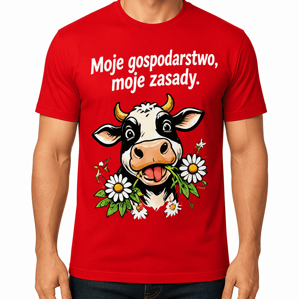 Koszulka dla rolnika – Moje gospodarstwo, moje zasady.