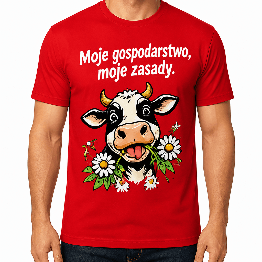 Koszulka dla rolnika – Moje gospodarstwo, moje zasady.