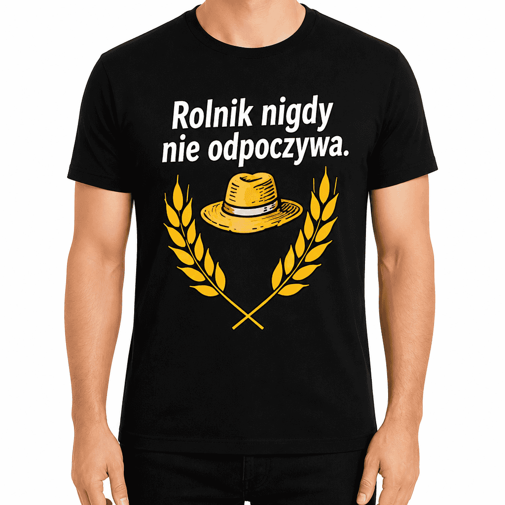 Koszulka dla rolnika – Rolnik nigdy nie odpoczywa.