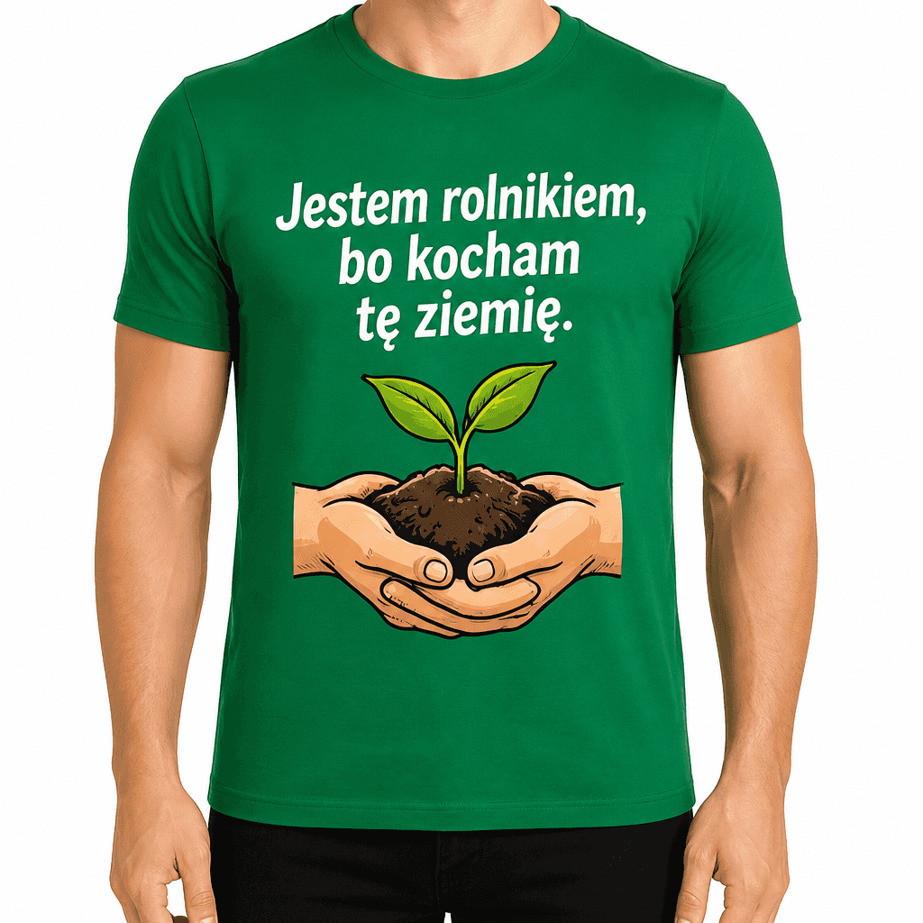 Koszulka dla rolnika – Jestem rolnikiem, bo kocham tę ziemię.